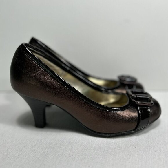 Eurosoft by Sofft Copper Leather Pumps Heels Shoes Womens 6.5M - Picture 3 of 9